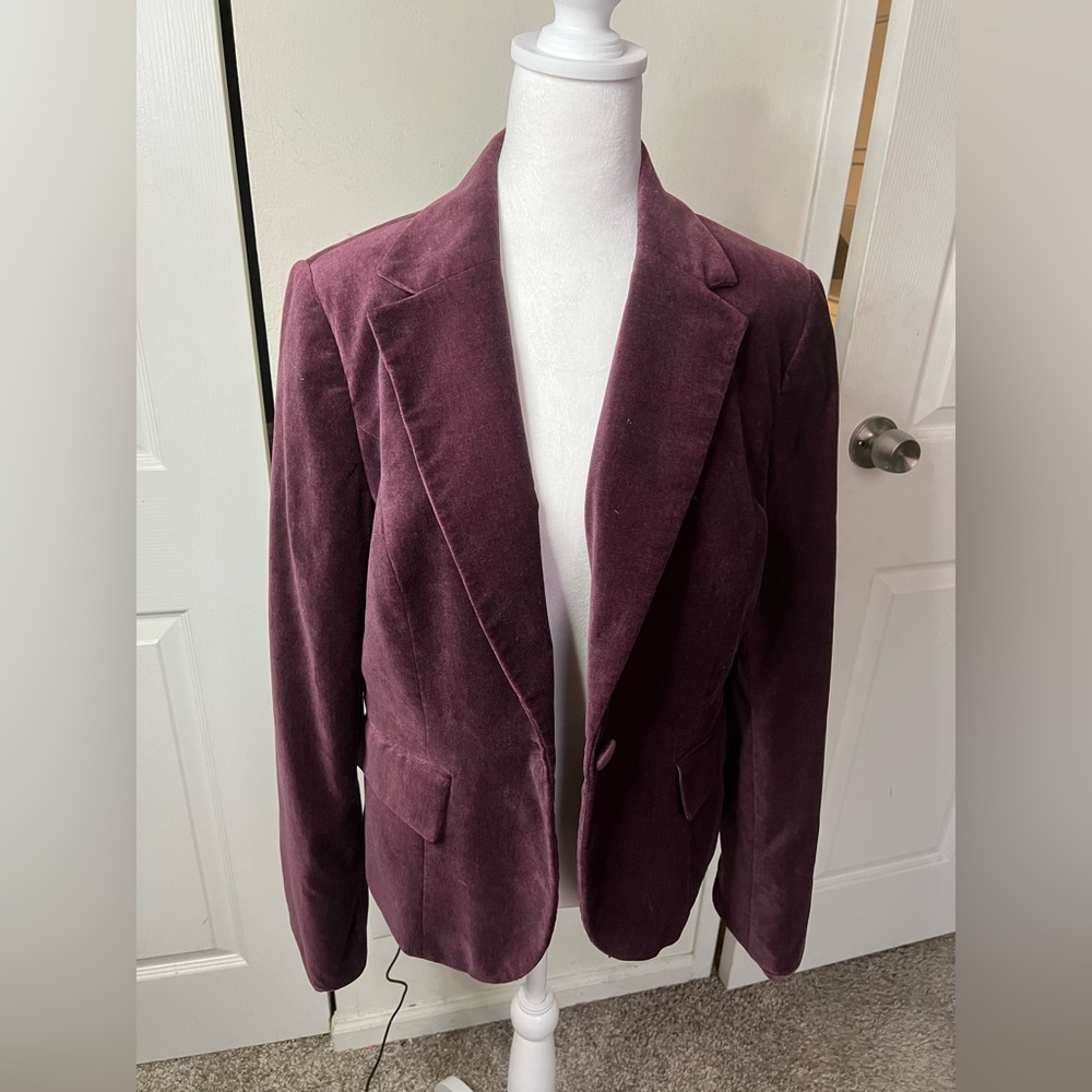 Pre Owned Purple Velvet Blazer
